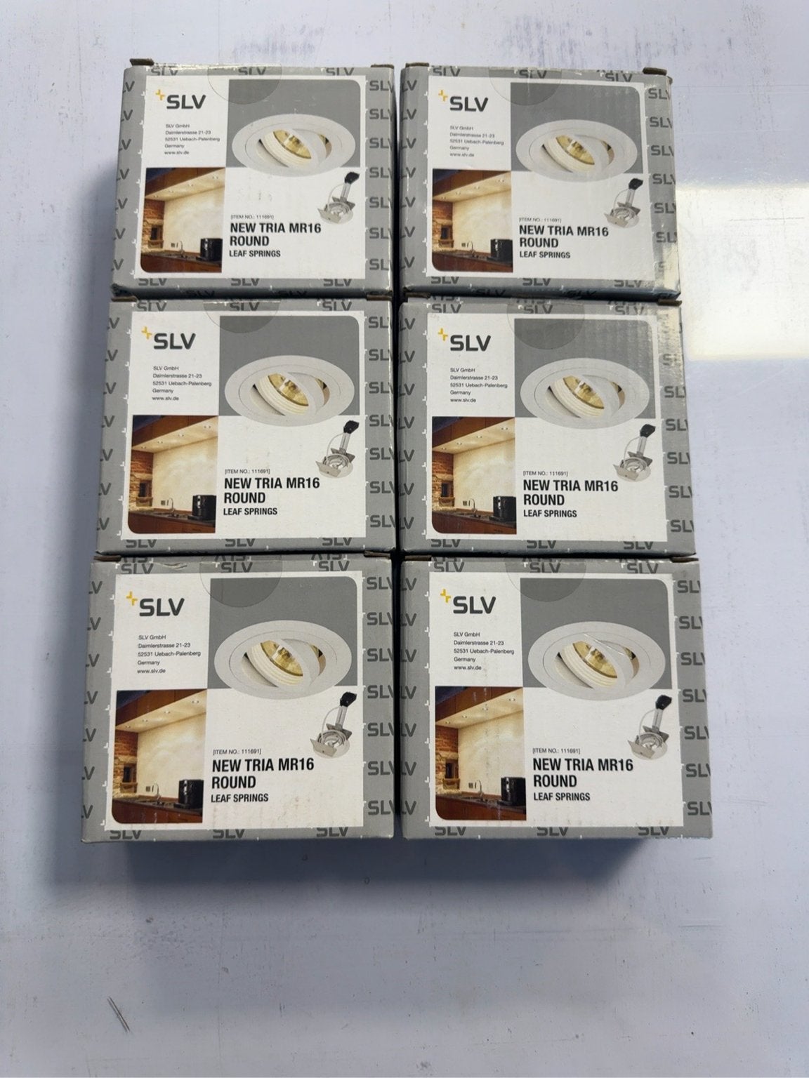 6x SLV NEW TRIA MR16 ronde inbouwspot wit - nieuw, Overige merken, Nieuw, GU5.3, Ophalen of Verzenden