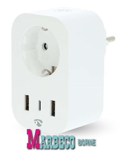 SmartLife Wi-Fi Smart Plug Stopcontact, USB-A en USB-C, Nedis SmartLife, 60 watt of meer, Overige typen, Nieuw