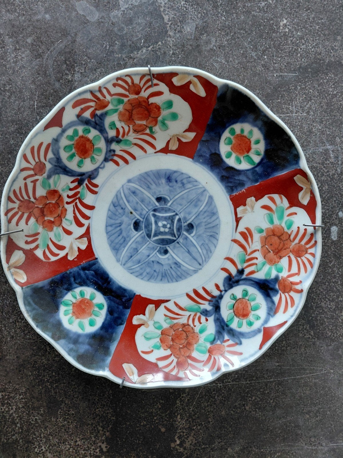 Antiek Japans Imari Porseleinen bord - Handgeschilderd, Ophalen of Verzenden