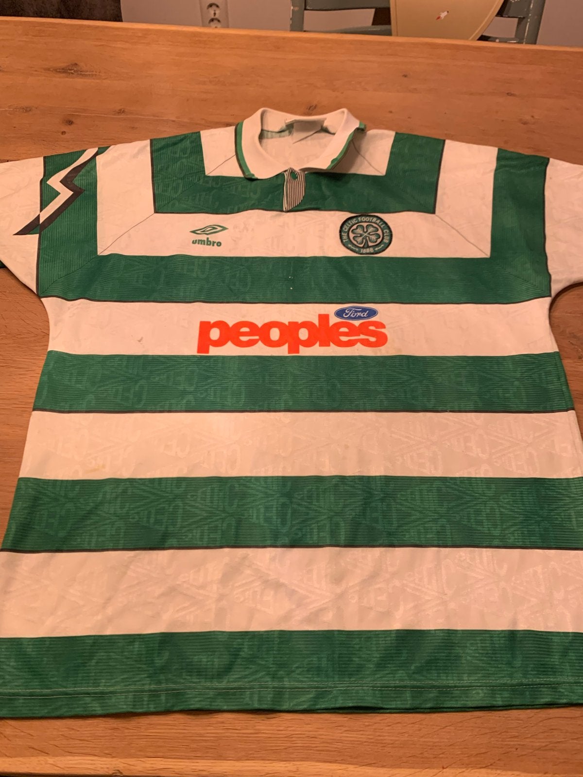Vintage Celtic voetbalshirt jaren '90, Overige maten, Ophalen of Verzenden, Voetbal, Gedragen