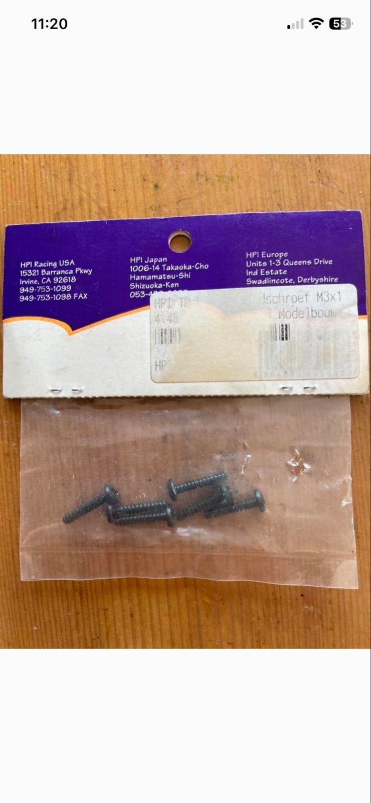 HPI Racing Z569 Schroeven 3mm x 15mm, Nieuw, Ophalen of Verzenden, Onderdeel, Nitro