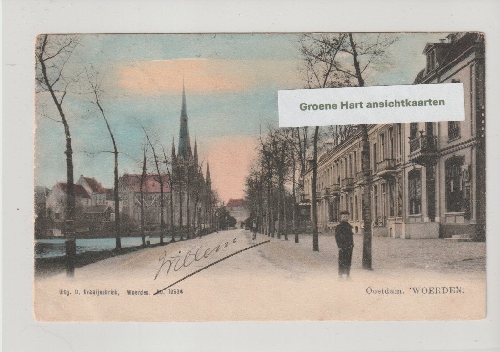Woerden - Oostdam 1904 * Kraaijenbrink, Ophalen of Verzenden, Voor 1920, Gelopen, Utrecht