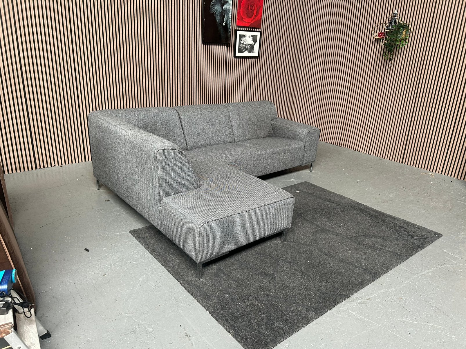 GRATIS LEVERING Sanders Hoekbank Grijs 255X195 GEREINIGD, Hoekbank, Ophalen of Verzenden, Zo goed als nieuw, Grijs hoekank