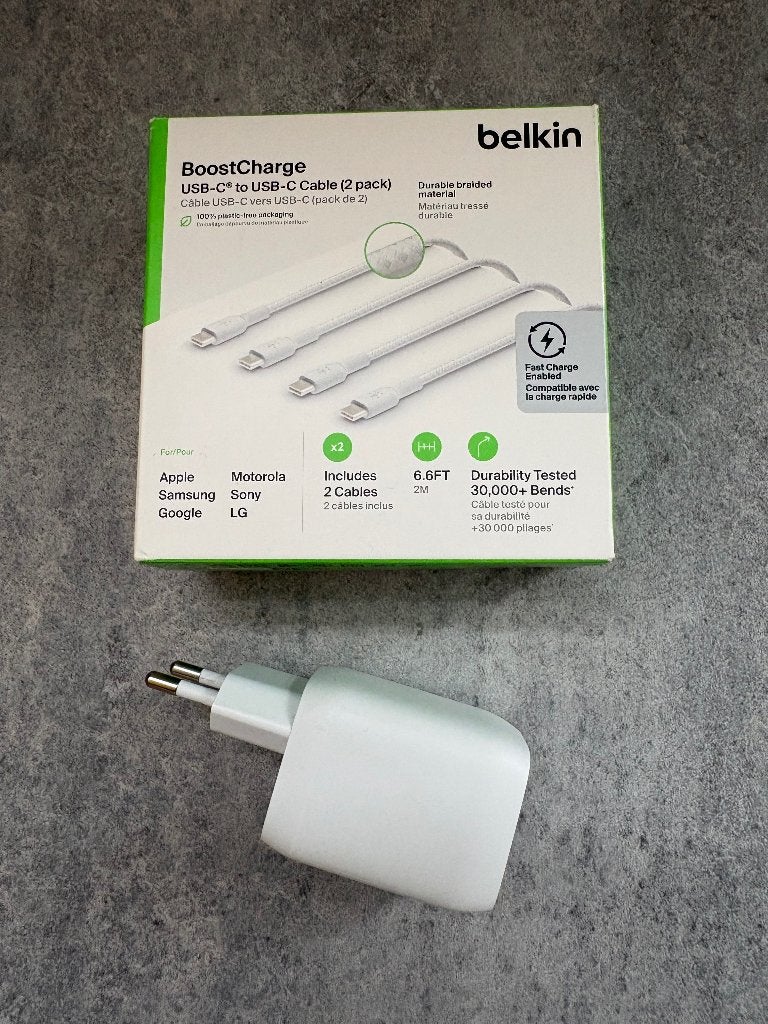 Belkin BoostCharge Pro - Stekker & 2 x Snoer 2 mtr., Ophalen of Verzenden, Nieuw, Belkin, Snellader