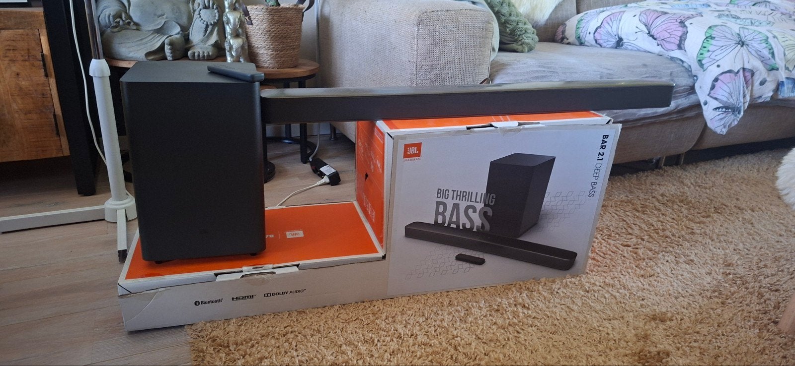 JBL Bar 2.1 Deep Bass Soundbar met Subwoofer, Ophalen, Bluetooth, Zo goed als nieuw