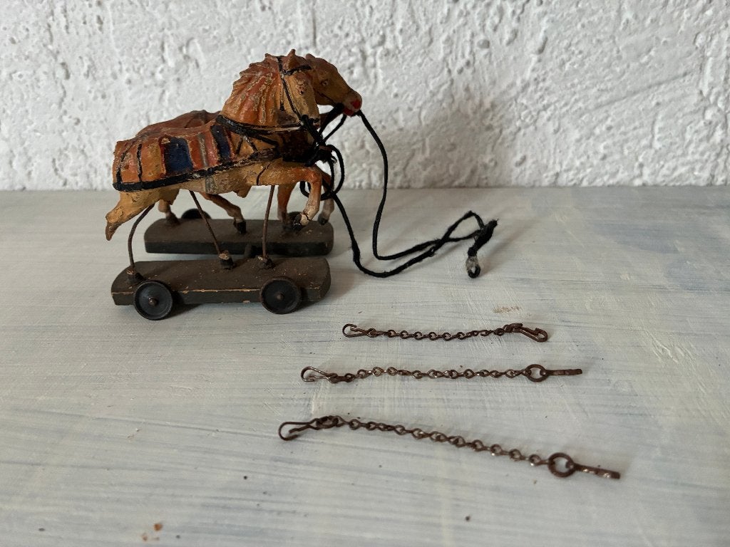 Vintage antiek Elastolin paarden - beschadigd, Ophalen of Verzenden