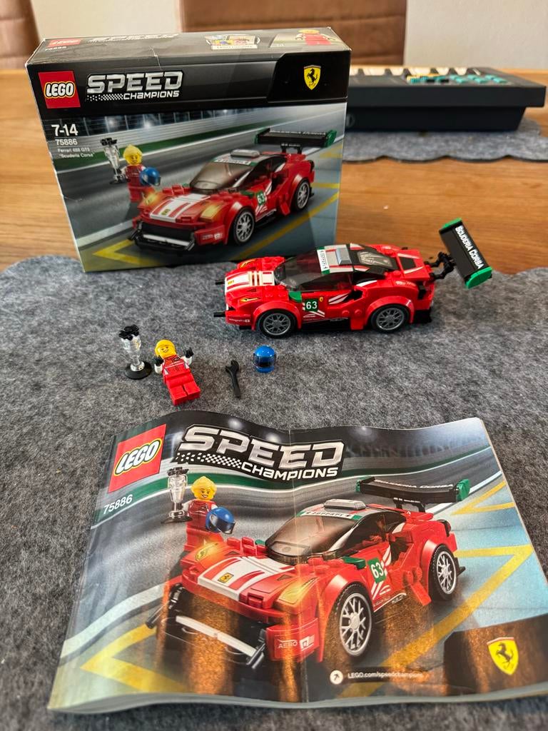 Lego Speed Champions 75886 Ferrari 488 GT3 "Scuderia Corsa", Kinderen en Baby's, Speelgoed | Duplo en Lego, Gebruikt, Lego, Compleet