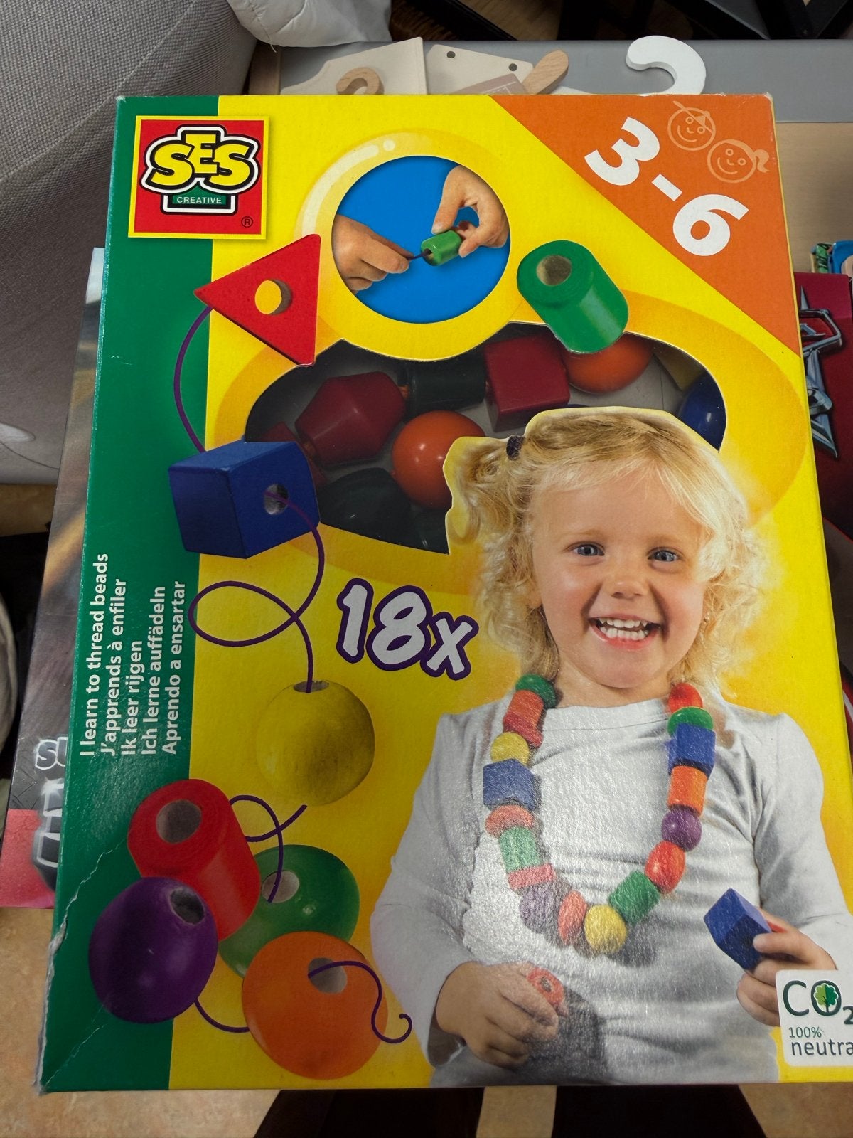 SES Creative Ik leer rijgen kralen set 3-6 jaar, Ophalen of Verzenden, Gebruikt, Knutselen