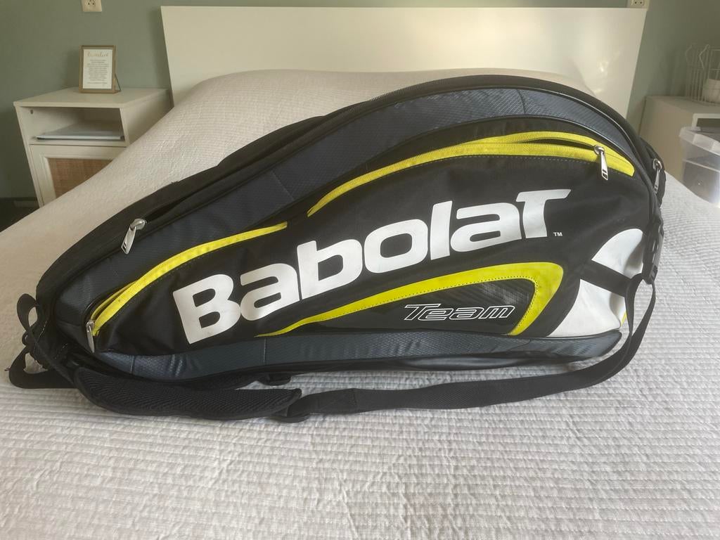 T.E.A.B - Babolat Tennistas Zwart/Geel - 2 Grote Vakken, Sport en Fitness, Tennis, Gebruikt, Tas, Babolat, L00, Ophalen of Verzenden