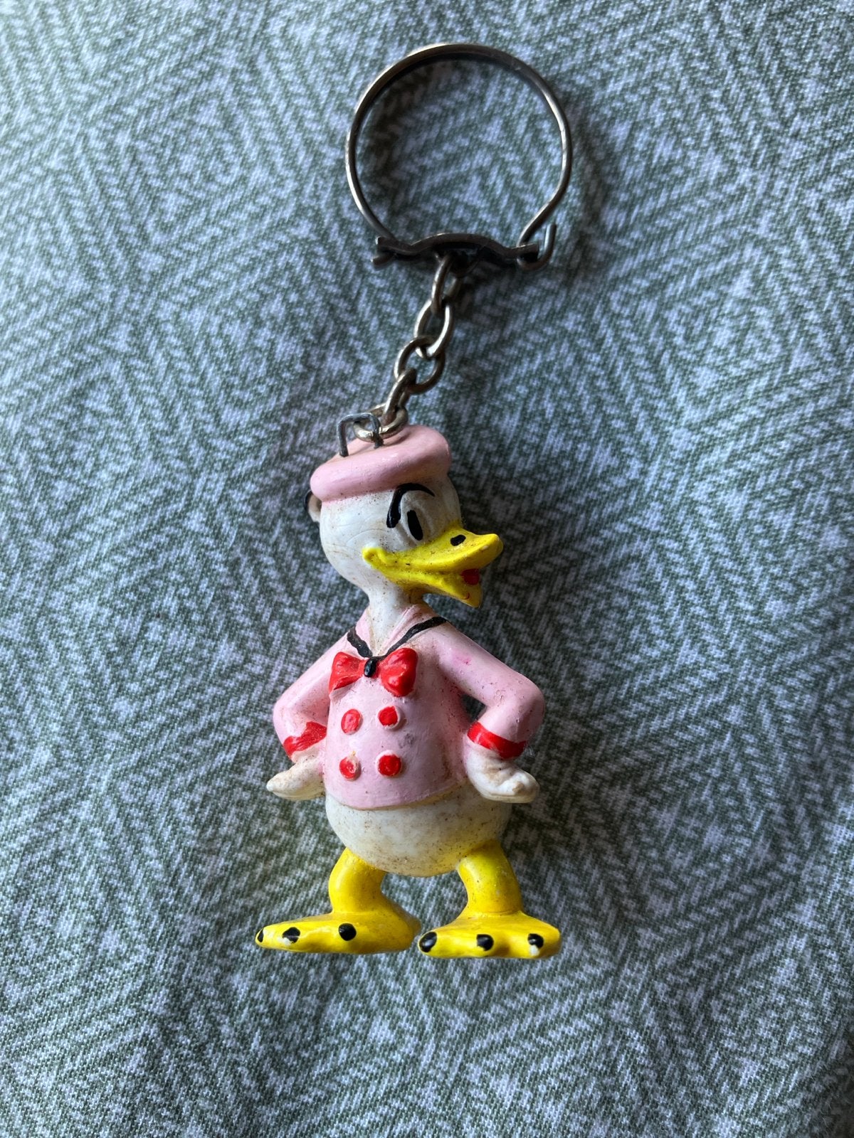 Vintage Donald Duck sleutelhanger, Verzamelen, Ophalen of Verzenden, Donald Duck, Gebruikt, Beeldje of Figuurtje