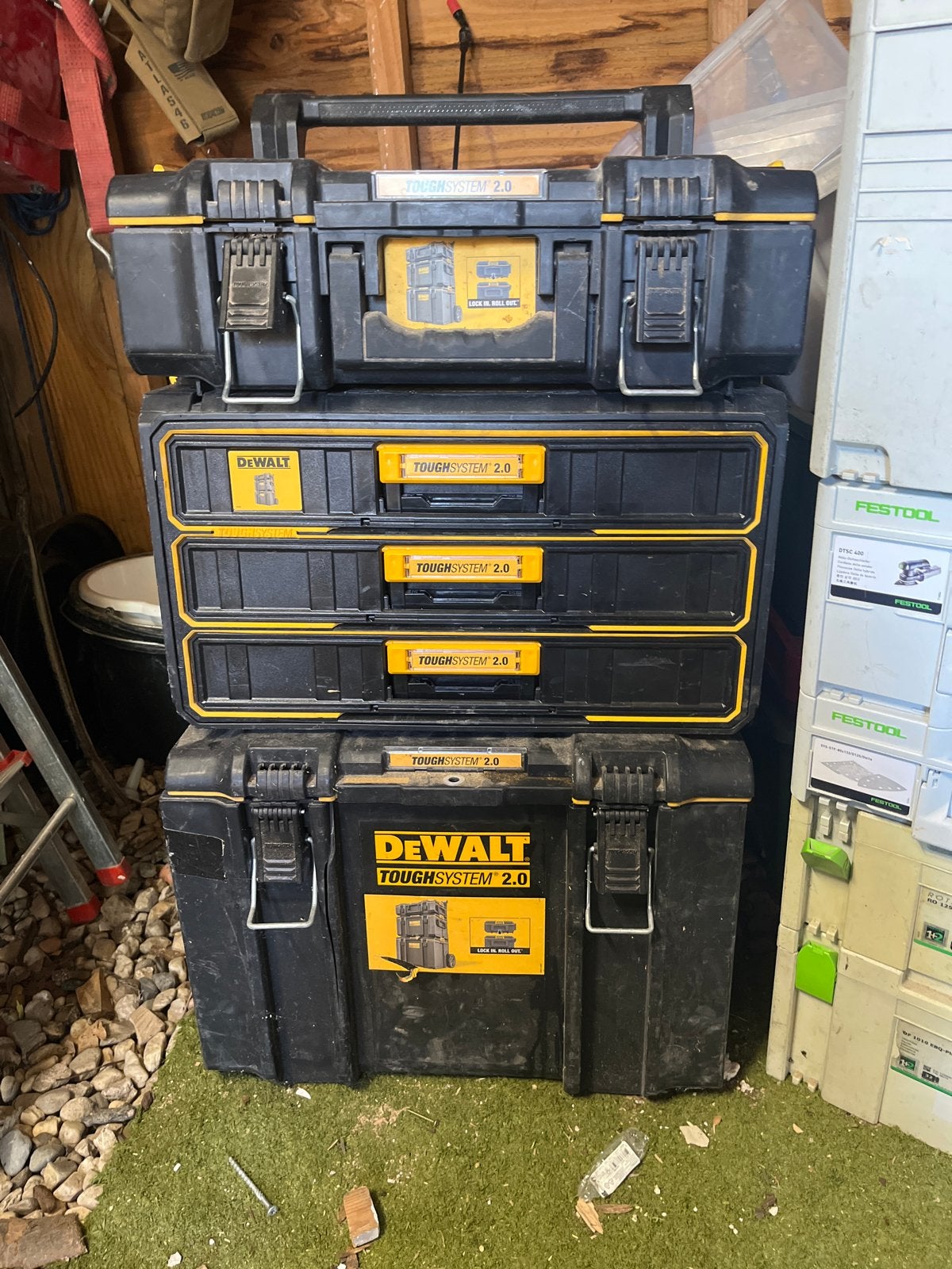 DeWalt ToughSystem 2.0 Gereedschapskisten Set, Ophalen, Gevuld, Gebruikt