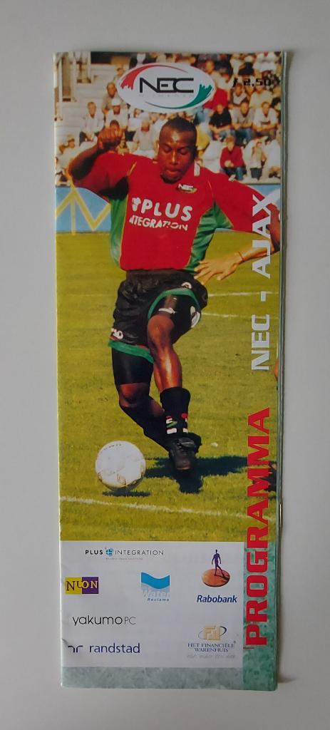 Programma-boekje NEC Nijmegen - AJAX 1999, Verzenden, Zo goed als nieuw, Ajax, Boek of Tijdschrift