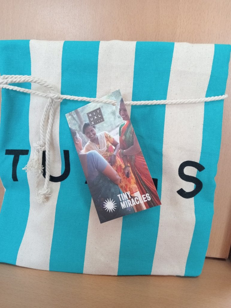Nieuwe Rituals XL luxe strandtas, Tiny Miracles, blauw/beige, Ophalen of Verzenden, Nieuw, Blauw, Overige merken