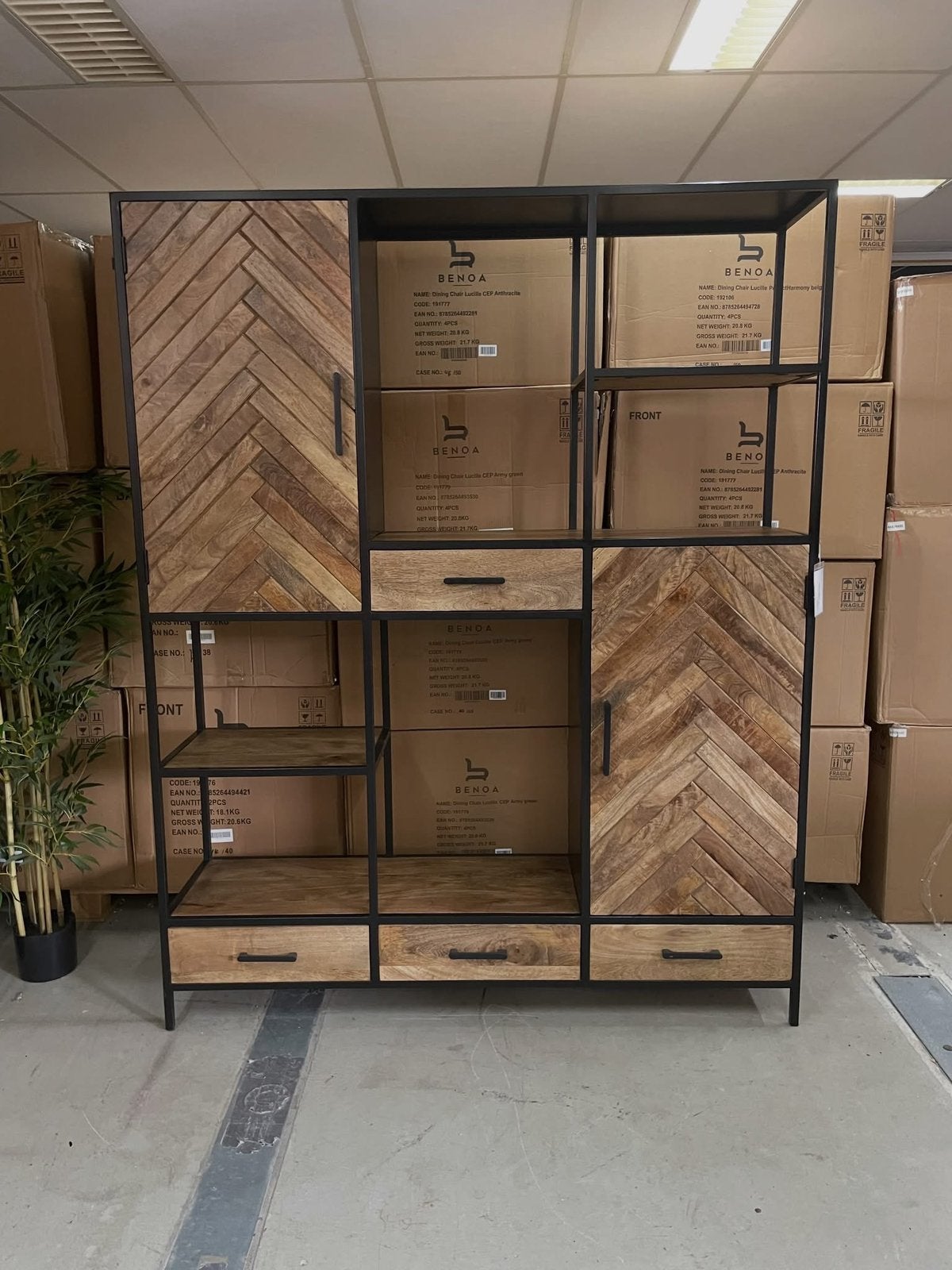 Kabinetkast Mangohout/Staal in de maat 160x200 cm Livingfurn, Ophalen, Onbekend, Nieuw, Onbekend