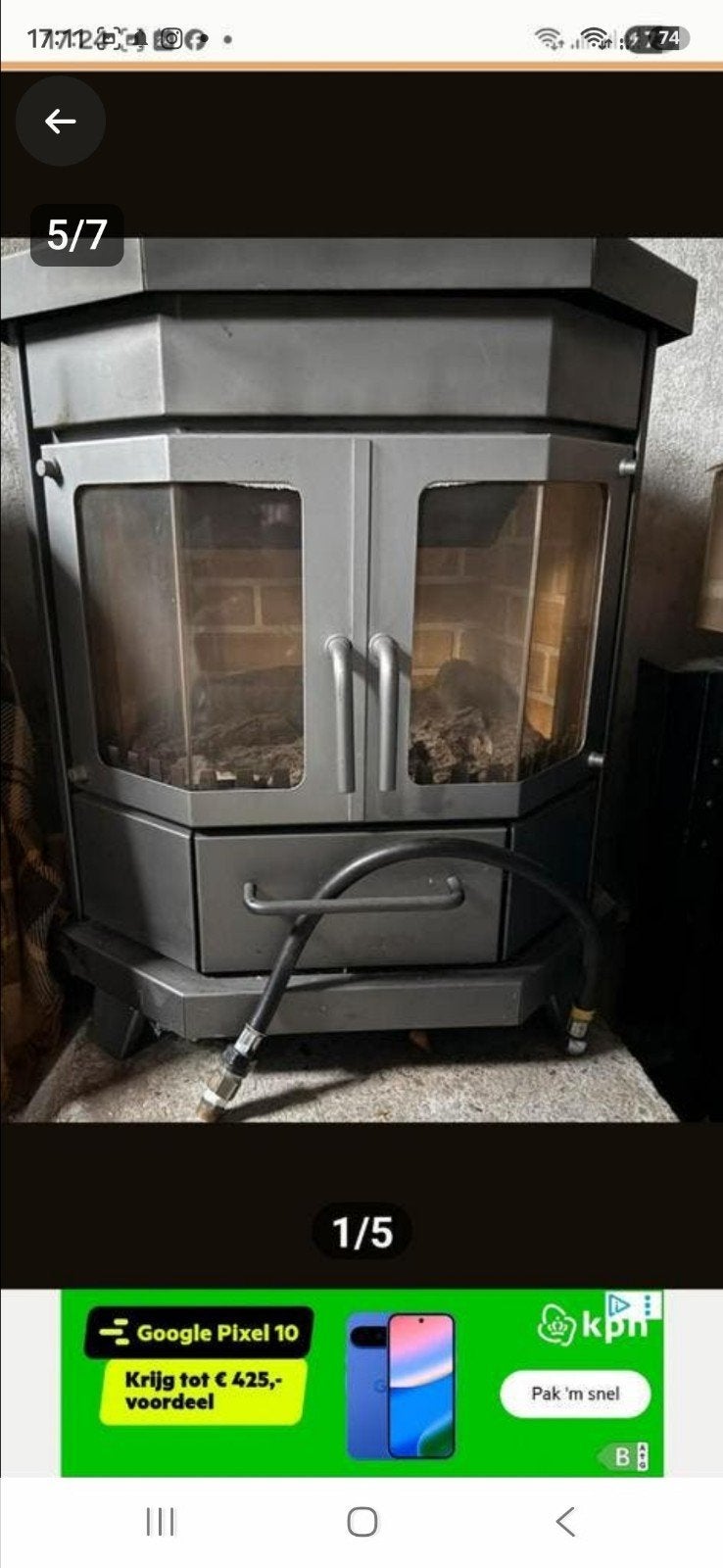 Faber Gaskachel - Sfeervolle warmte voor uw huis, Gebruikt, Gas, Ophalen of Verzenden, Vrijstaand