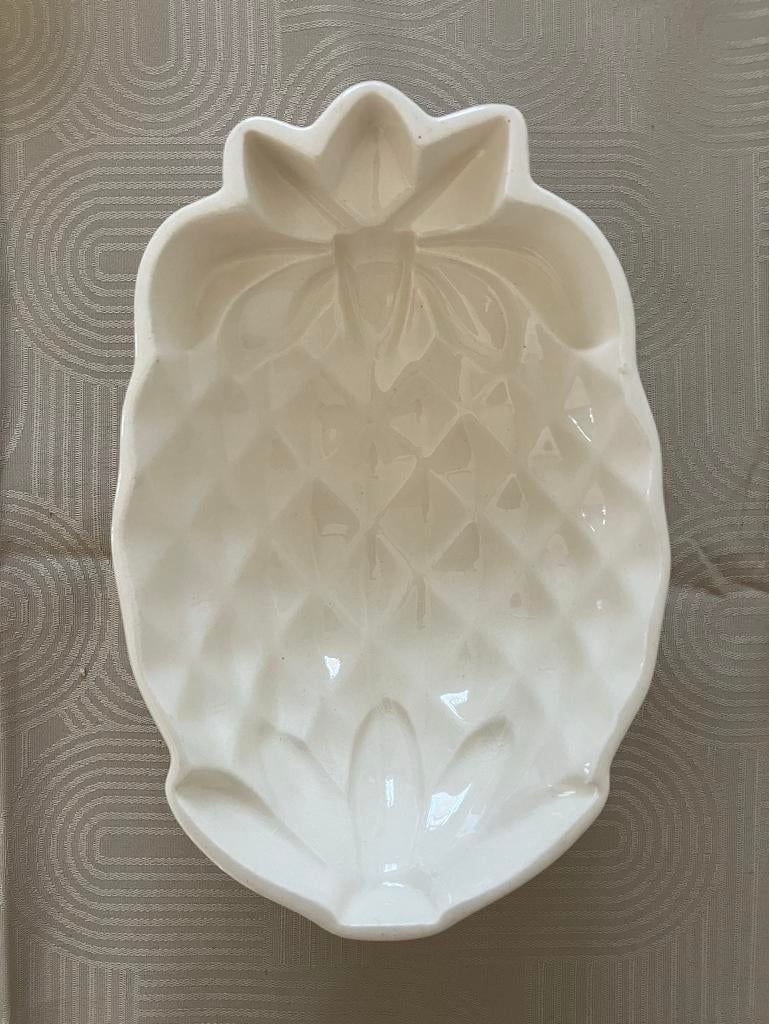 Vintage Ananas Puddingvorm - Wit Keramiek, Antiek en Kunst, Ophalen of Verzenden