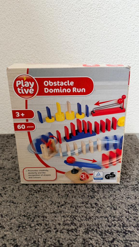 Playtive Houten Dominobaan / Obstacle Domino Run – 60-delig, Ophalen of Verzenden, Zo goed als nieuw, Overige merken