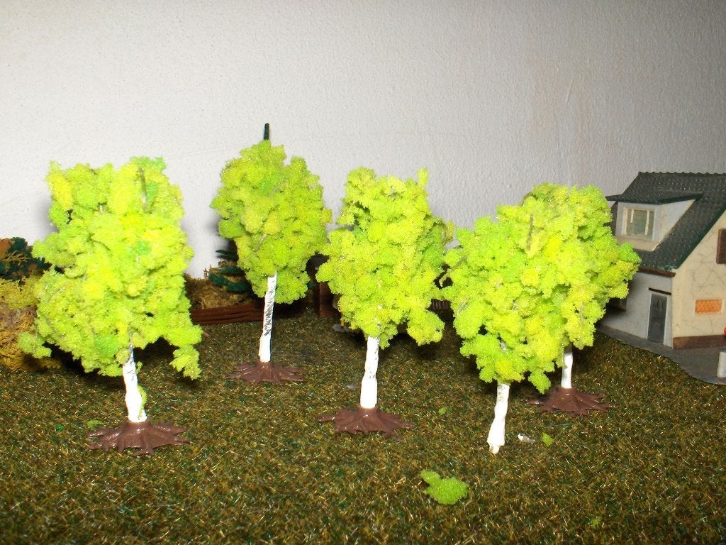 5 berken bomen 8cm. hoog Vero / Auhagen AANBIEDING, Overige merken, Wisselstroom, Natuur, Nieuw
