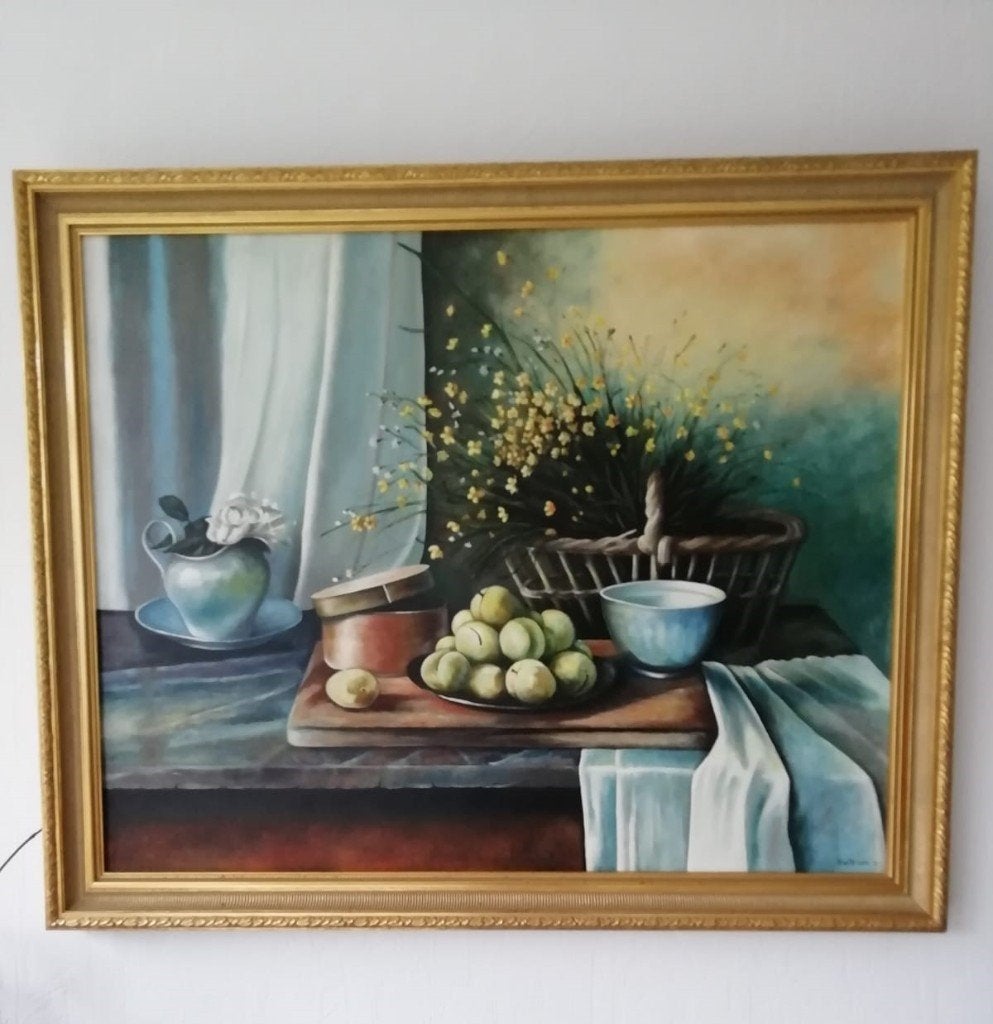 mooi schilderij van stilleven - olieverf (afm. 112 x 92 cm), Ophalen, Olieverf