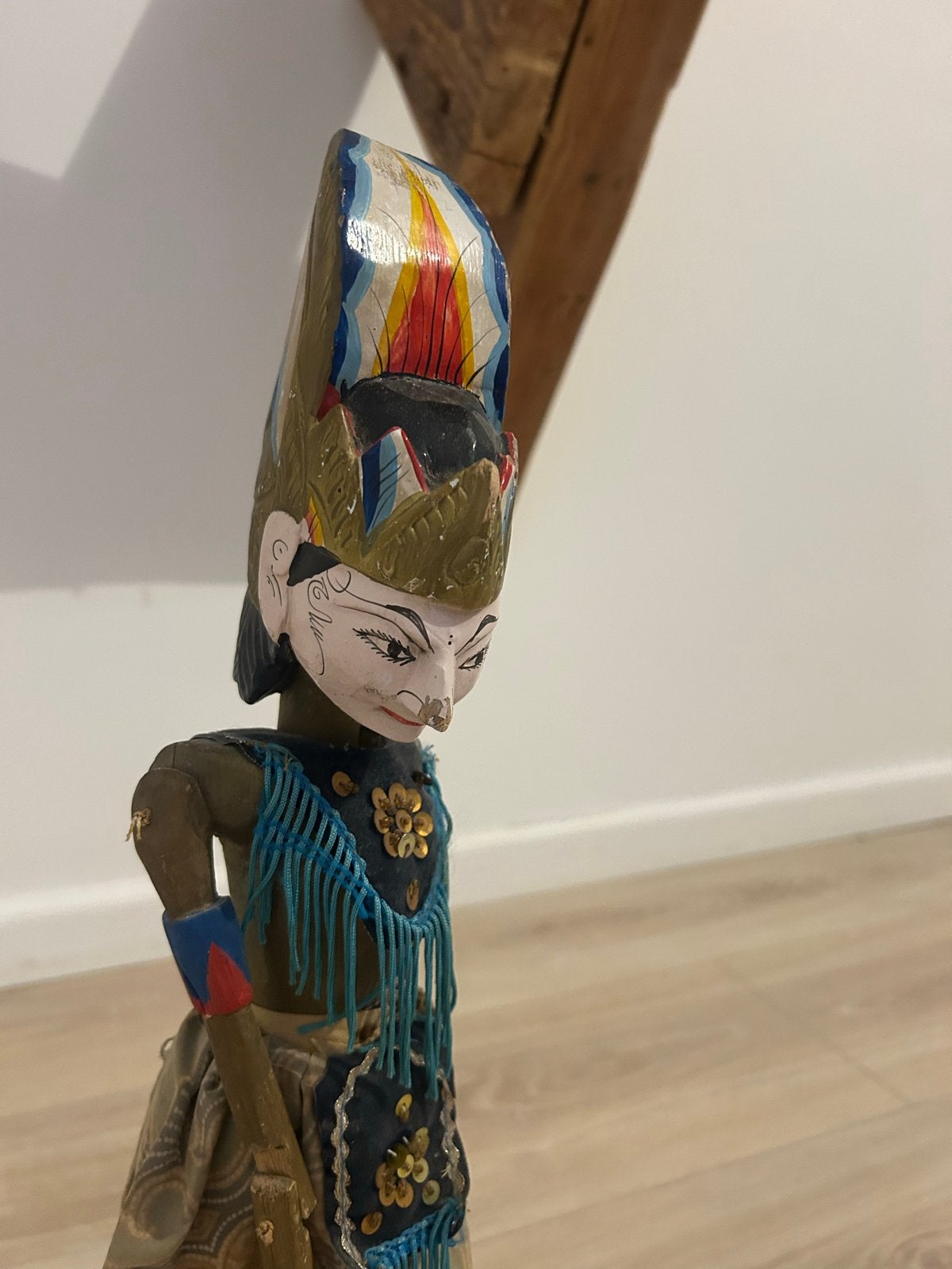 Antieke Wayang Golek pop uit Indonesië - Handgemaakt, Ophalen of Verzenden