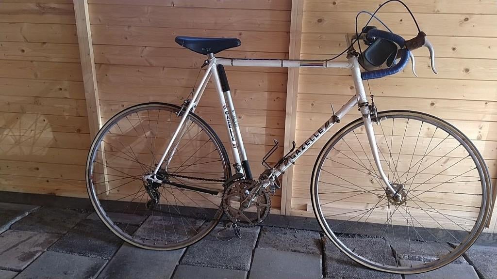 Racefiets Gazelle, wit, Ophalen, Gebruikt, Heren, Aluminium