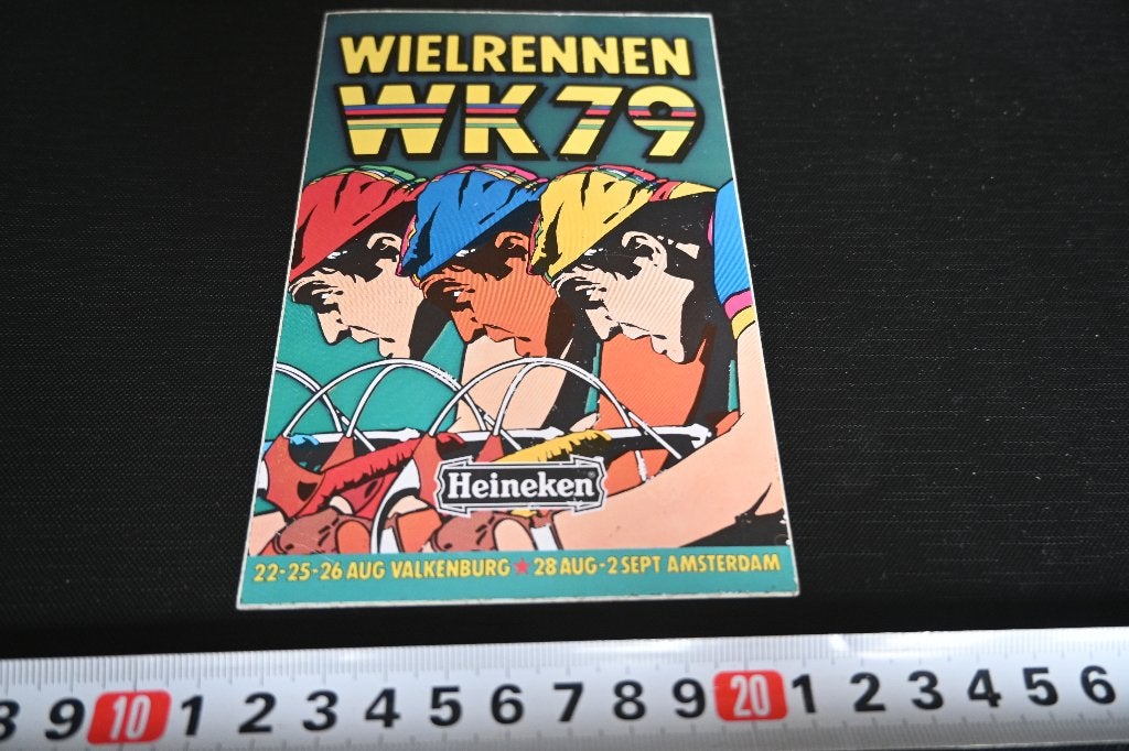 sticker Valkenburg Amsterdam WK 79 Wielrennen HEINEKEN Bier, Ophalen, Zo goed als nieuw
