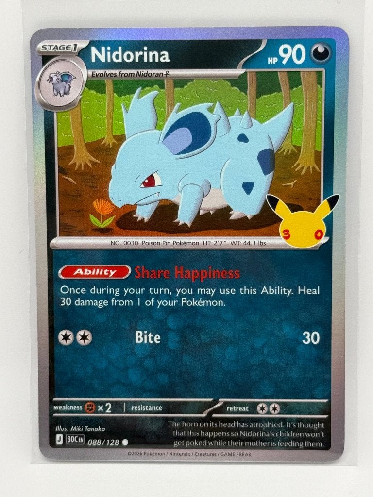 Nidorina #88 Pokemon 30th Celebration, Ophalen of Verzenden