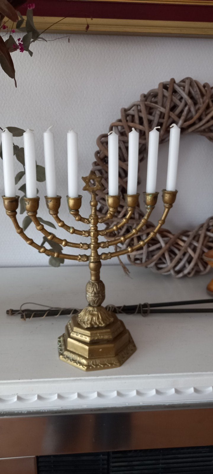 joodse kandelaar menorah, Antiek en Kunst, Ophalen of Verzenden, Koper of Brons