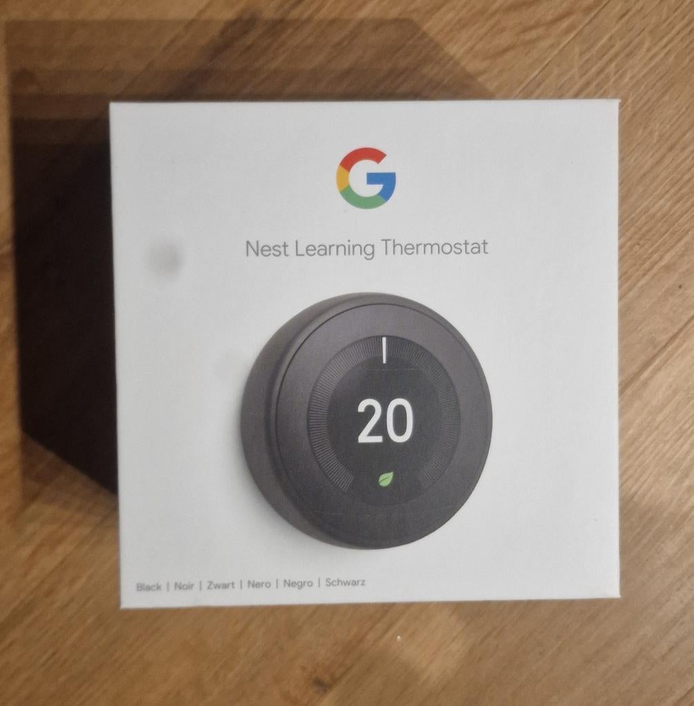 Google Nest Learning Thermostat - Zwart, Ophalen of Verzenden, Slimme thermostaat, Nieuw