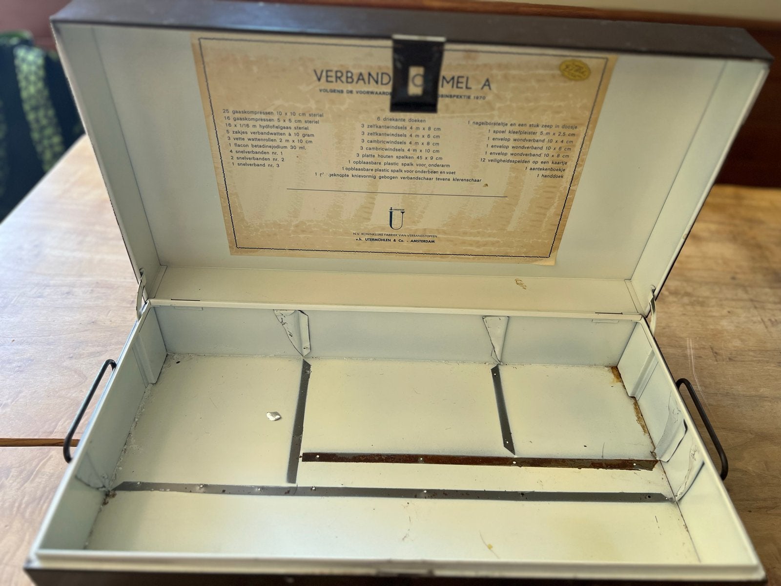 Vintage Utermöhlen Verbandtrommel - EHBO Koffer Metaal, Ophalen of Verzenden