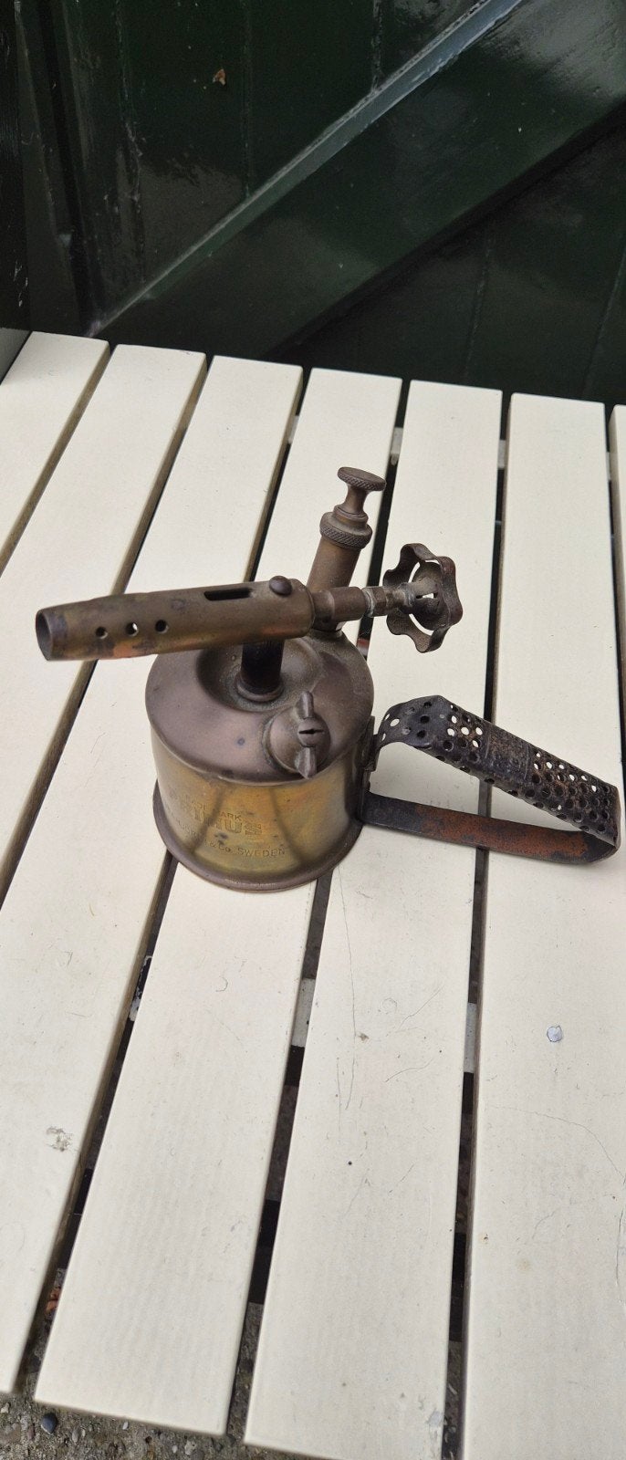 Antieke koperen brander Primus Zweden 17 cm, Ophalen of Verzenden