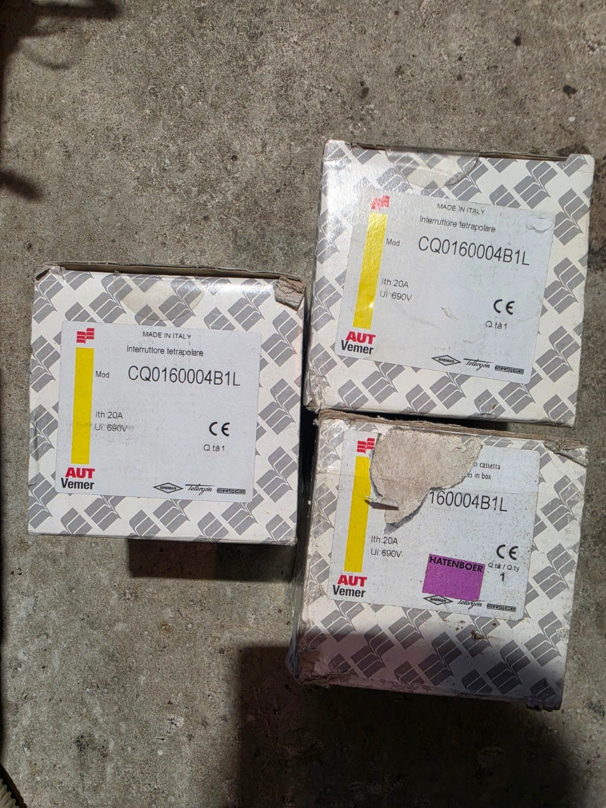 3x AUT Vemer Werkschakelaar / Hoofdschakelaar 4- polige 20A, Ophalen of Verzenden, Nieuw, Schakelaar