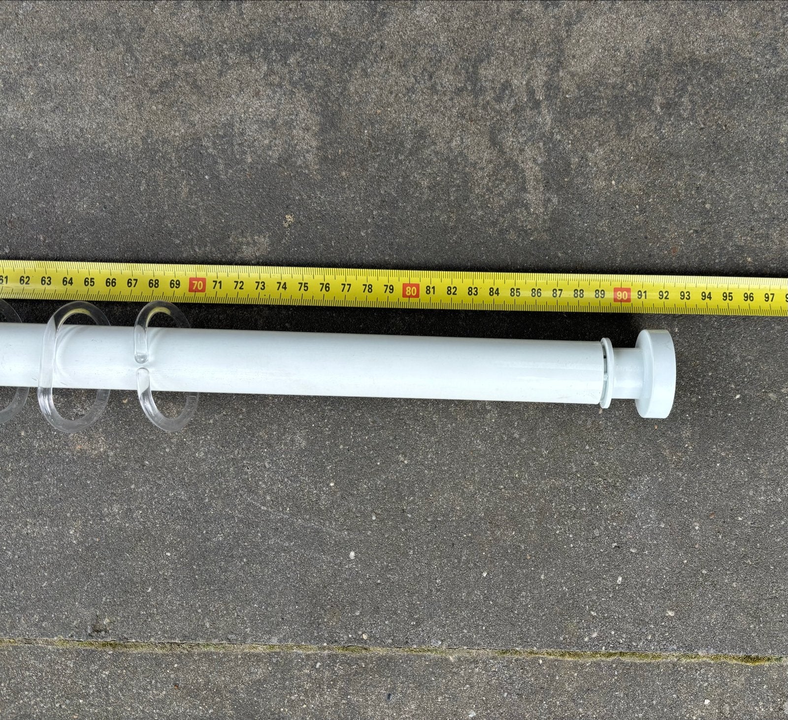 Uitschuifbare gordijnroede wit met haken (90 cm), Ophalen, Met haken, Gebruikt, Overige merken