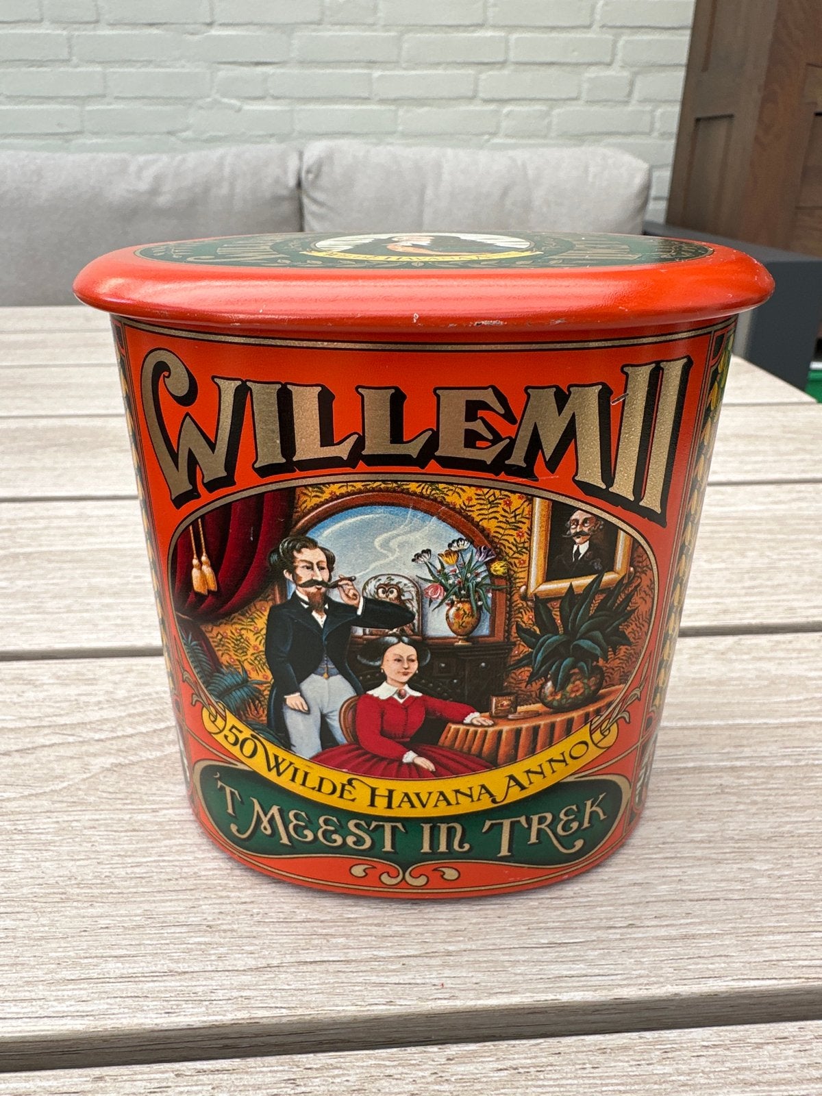 Antiek Willem II Sigarenblik - Decoratief en Historisch, Ophalen of Verzenden, Gebruikt, Overige, Overige merken