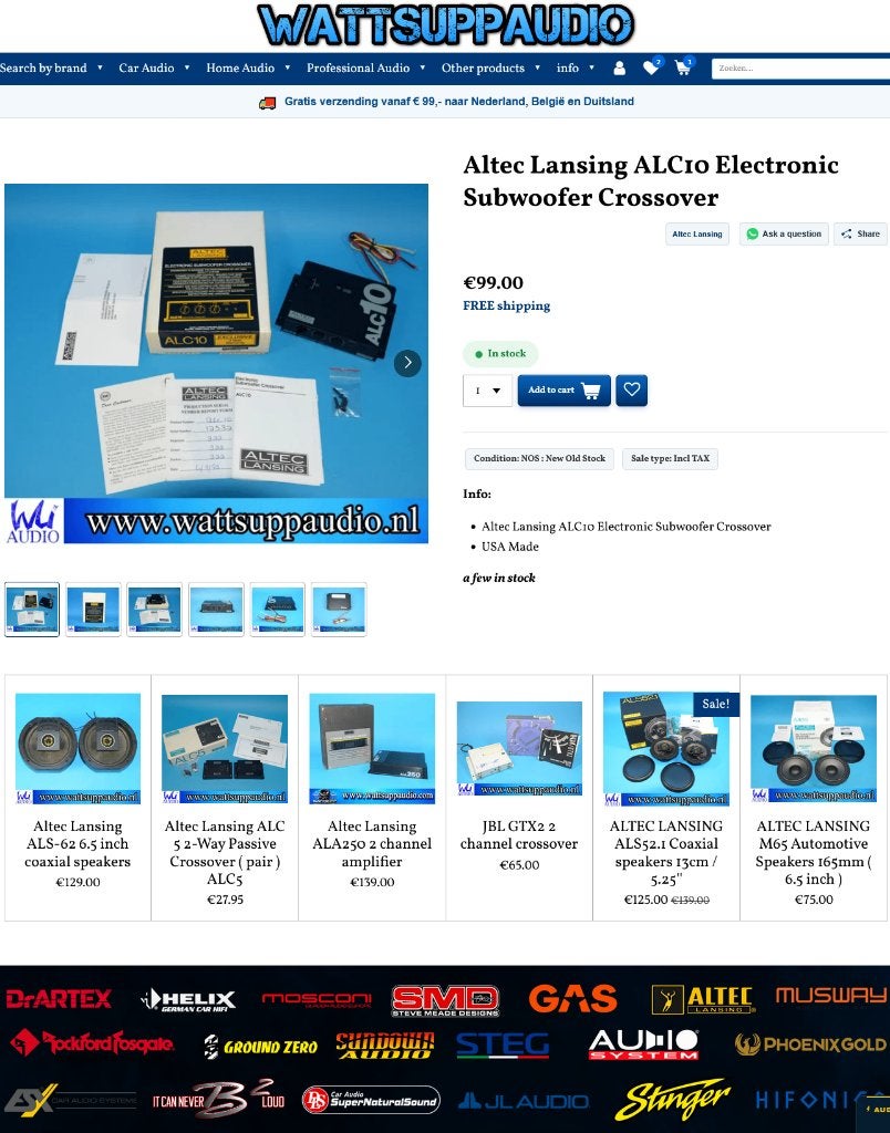 Altec Lansing ALC10 Electronic Subwoofer Crossover /USA Made, Nieuw, Ophalen of Verzenden, Support@alteclansing.com, .