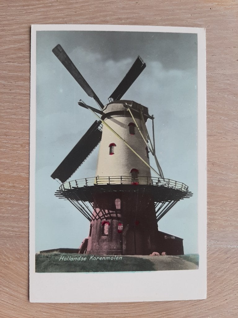 Hollandse Korenmolen, misschien Molen de Koe te Veere? jr50, Ophalen of Verzenden, 1940 tot 1960, Ongelopen, Zeeland