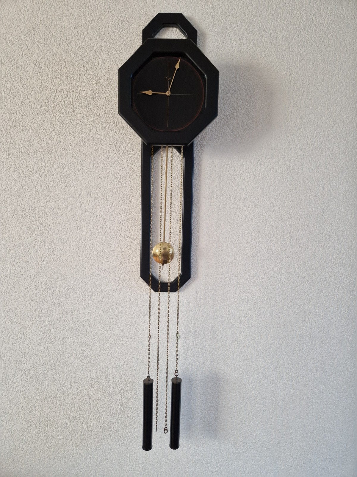 Vintage Efpe wandklok met slinger en gewichten, Ophalen