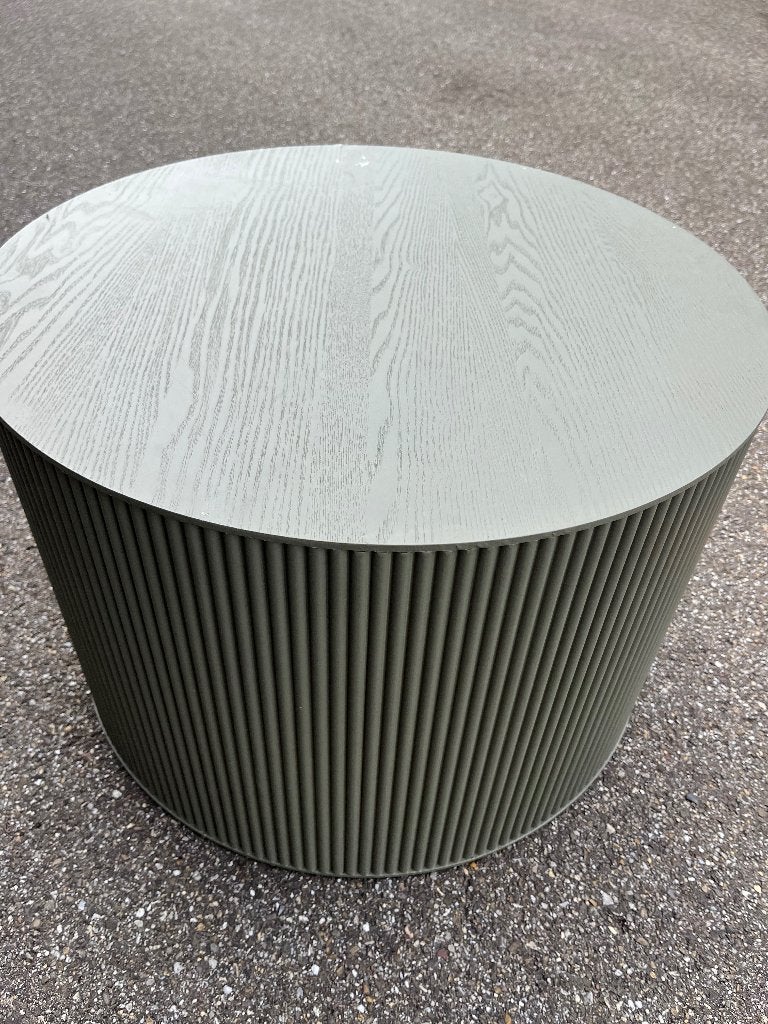 Bijzet tafeltjes groen, 45 tot 60 cm, Gebruikt, Rond, Hout