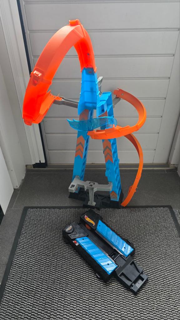 Hot Wheels Racebaan met Looping en Lanceerder, Ophalen of Verzenden