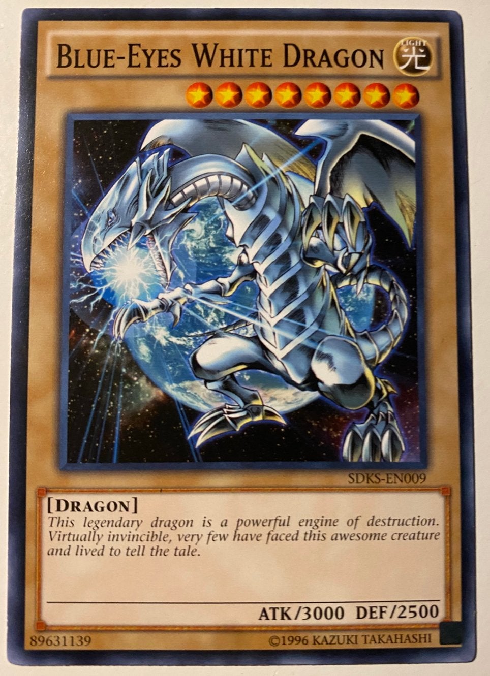 Yu-Gi-Oh! Blue-Eyes White Dragon SDKS 1996 Print !, Hobby en Vrije tijd, Verzamelkaartspellen | Yu-gi-Oh!, Ophalen of Verzenden