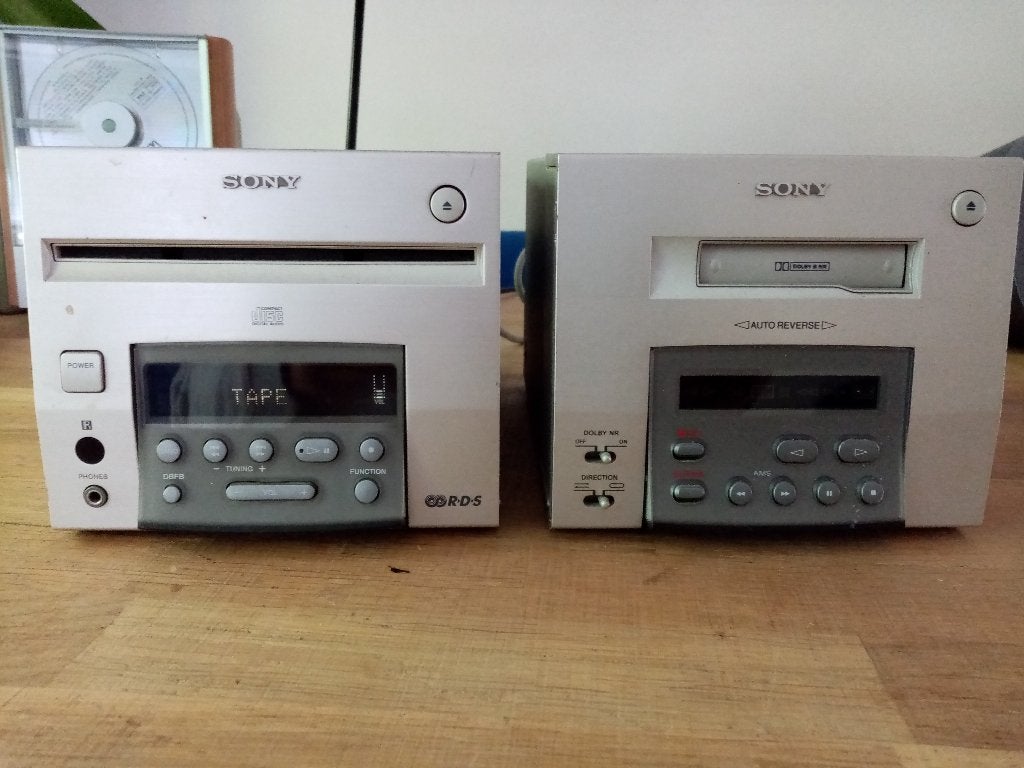 Vintage Radio, CD en Tape mini set Sony HCD101, TCT101 LEES, Ophalen of Verzenden, Sony