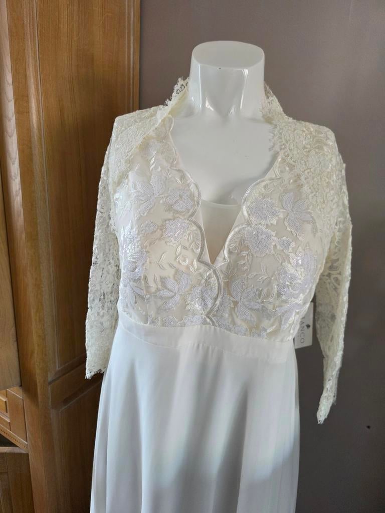 Nieuwe Bianco Evento Trouwjurk E-162 Creme DE 46/3XL, Kleding | Dames, Trouwjurk, Overige kleuren, Ophalen of Verzenden, Bianco Evento