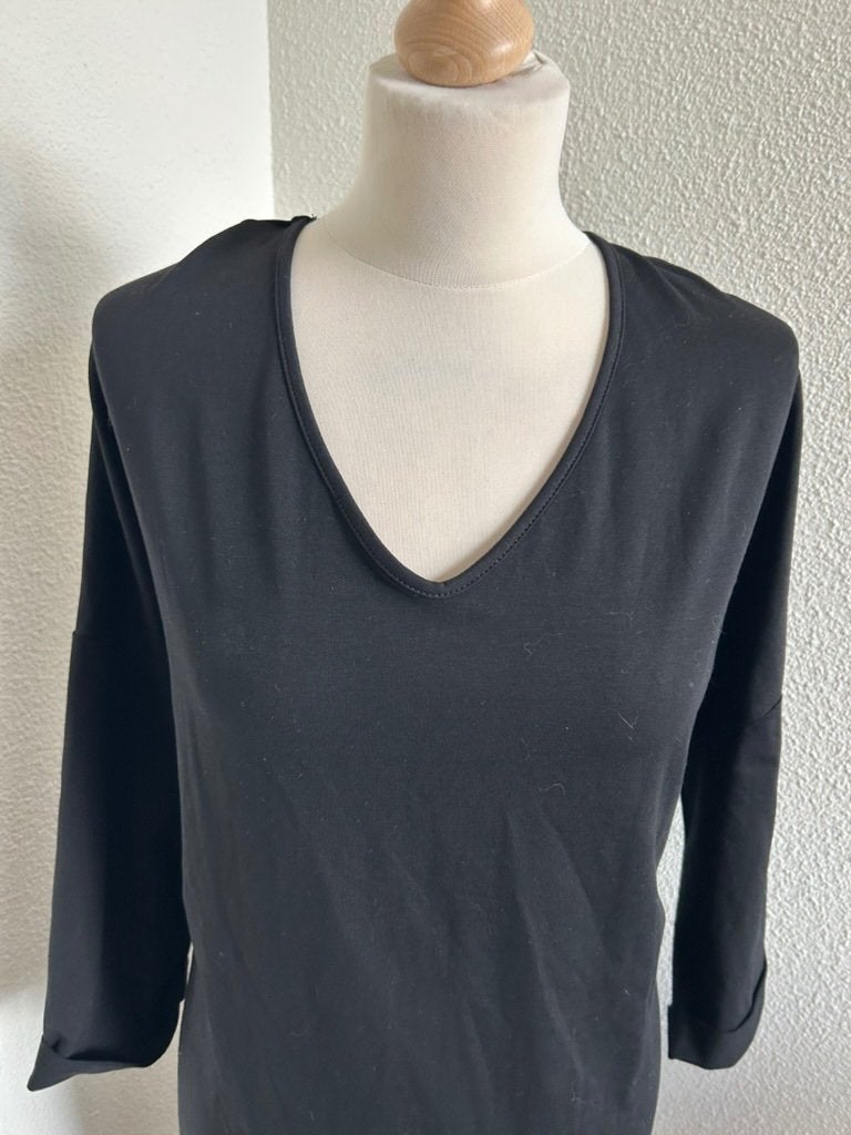 Norah maat 46 NIEUW zwarte jurk strepen 2669, Norah, Zwart, Maat 46/48 (XL) of groter, Nieuw