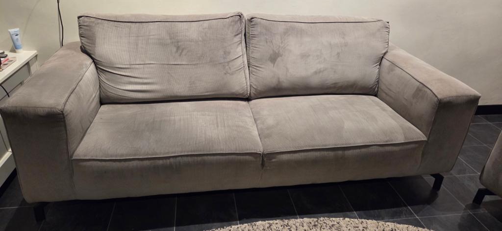 MOOI BANKSTEL EN FAUTEUIL  RIB, Ophalen of Verzenden, 75 tot 100 cm, Stof, 200 tot 250 cm