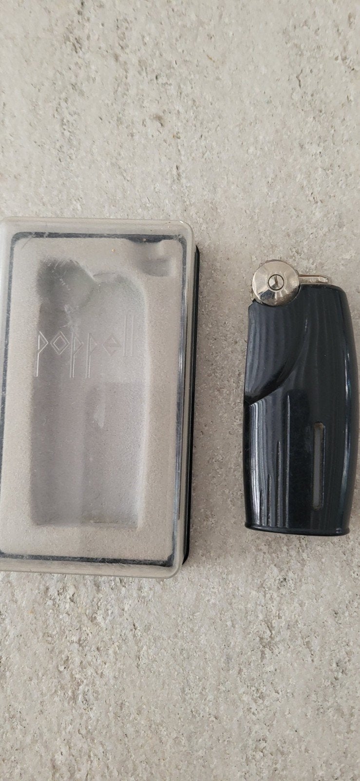 Vintage Poppell aansteker met originele verpakking, Ophalen of Verzenden, Gebruikt, Aansteker