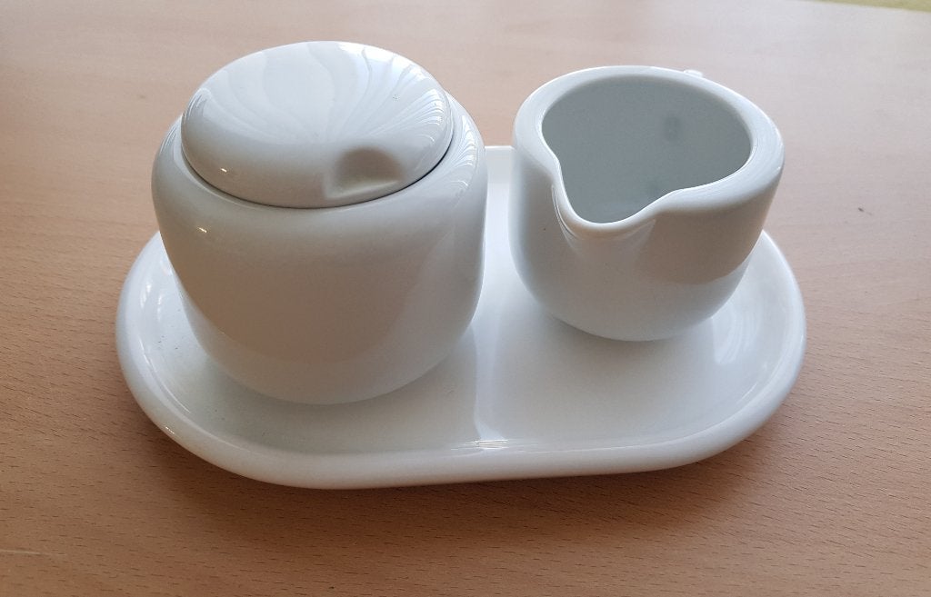 Nieuw melk en suikersetje met onderschaal, Ophalen, Overige typen, Nieuw, Overige stijlen