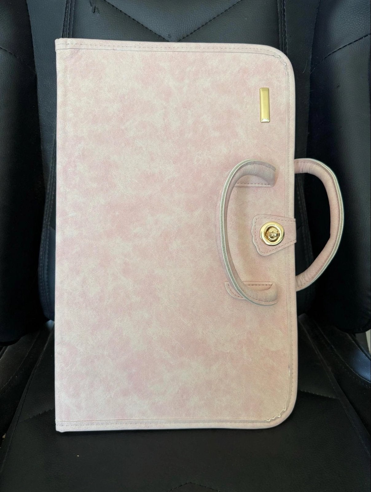 Roze PU-Lederen Laptoptas met Handvat en Goudkleurige Sluiti, Ophalen of Verzenden, Nieuw