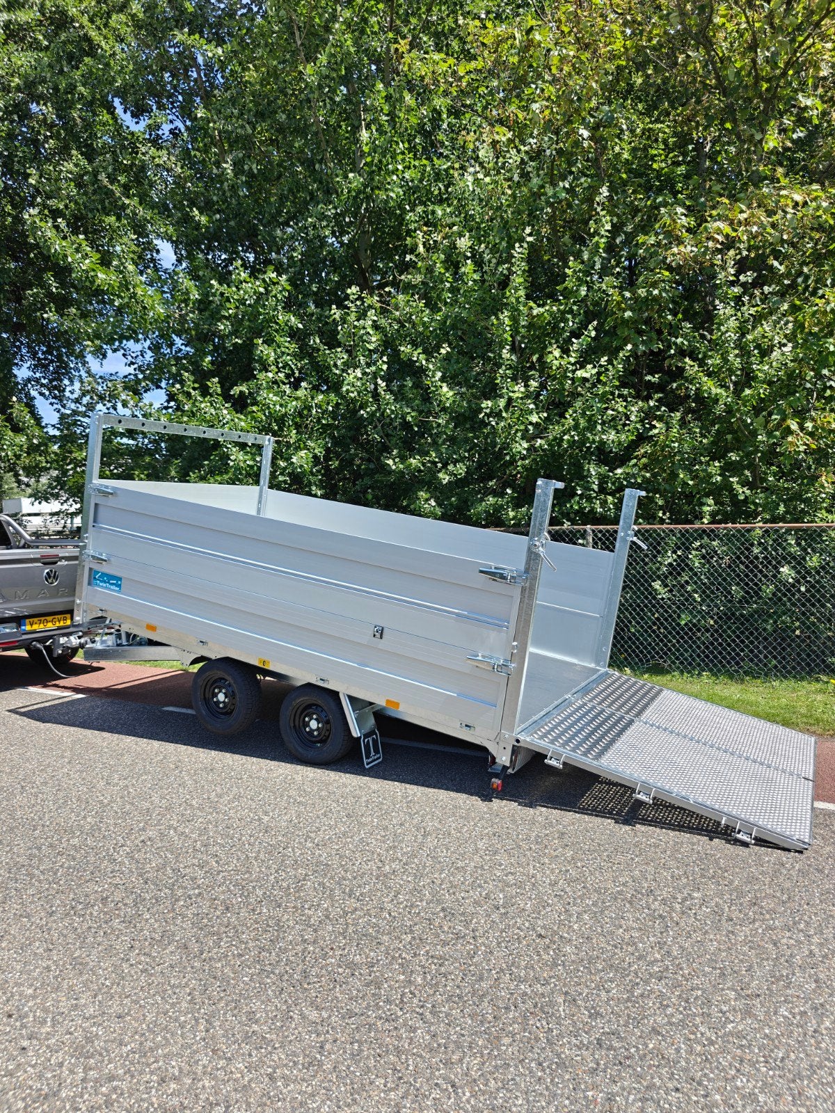 Demo Twintrailer TT 35-35 kipper / machine aanhanger 3500KG, Ophalen of Verzenden, Zo goed als nieuw