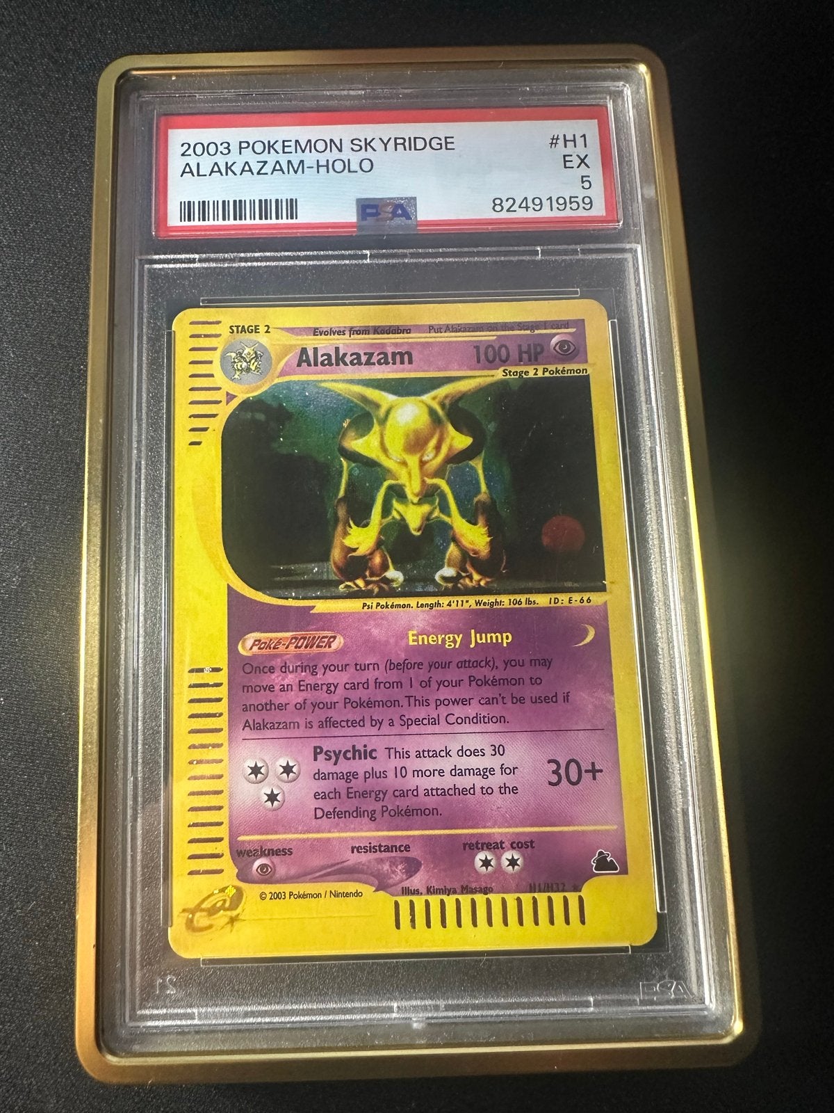 2003 Pokemon Skyridge Alakazam-Holo PSA 5, Ophalen, Zo goed als nieuw, Losse kaart