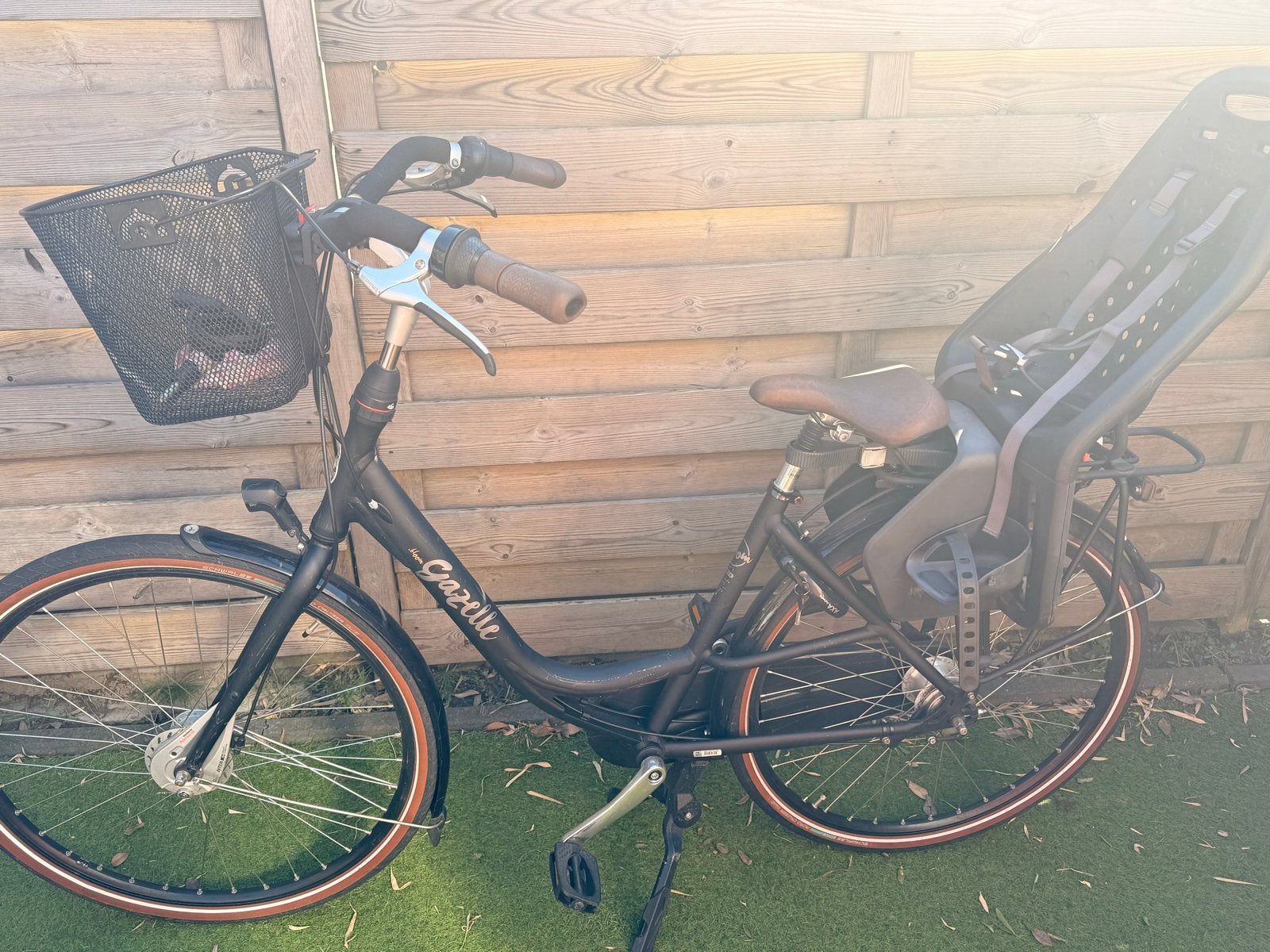 Gazelle Bloom moederfiets met Yepp kinderzitje, Fietsen en Brommers, Ophalen, 1 zitje, Zo goed als nieuw, Gazelle